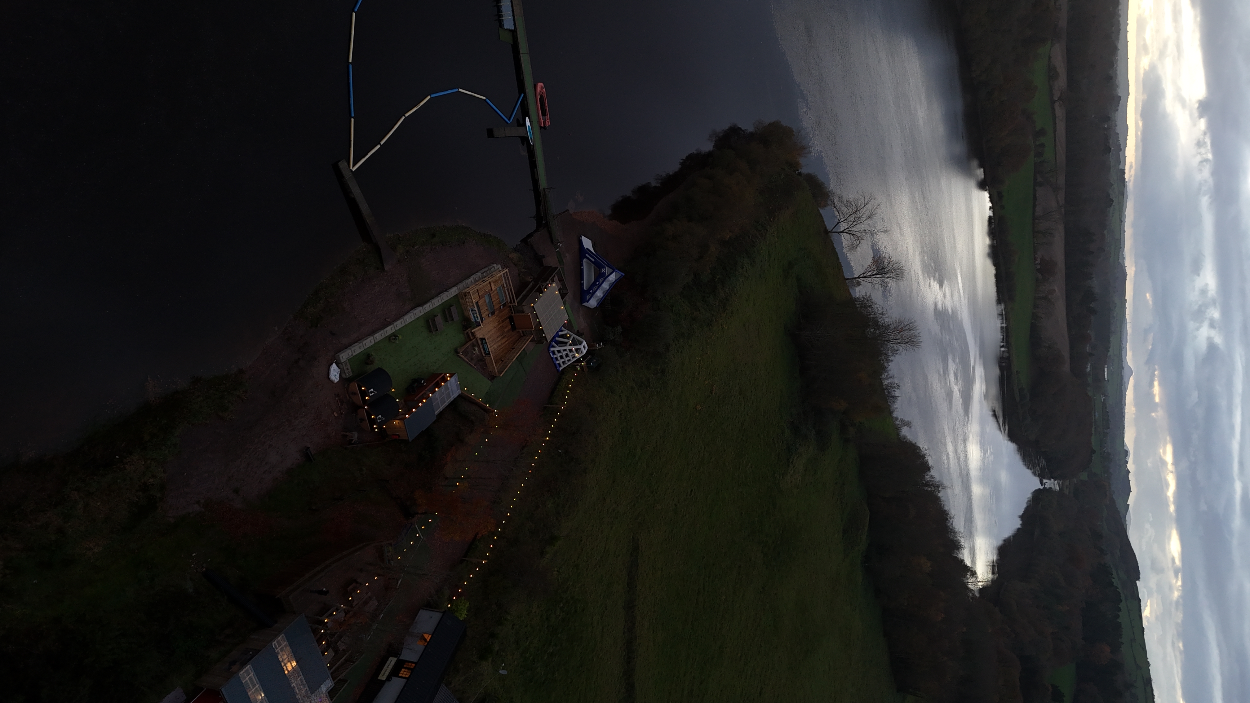 Ballyhass Coachford sauna aerial view with lakeside setting